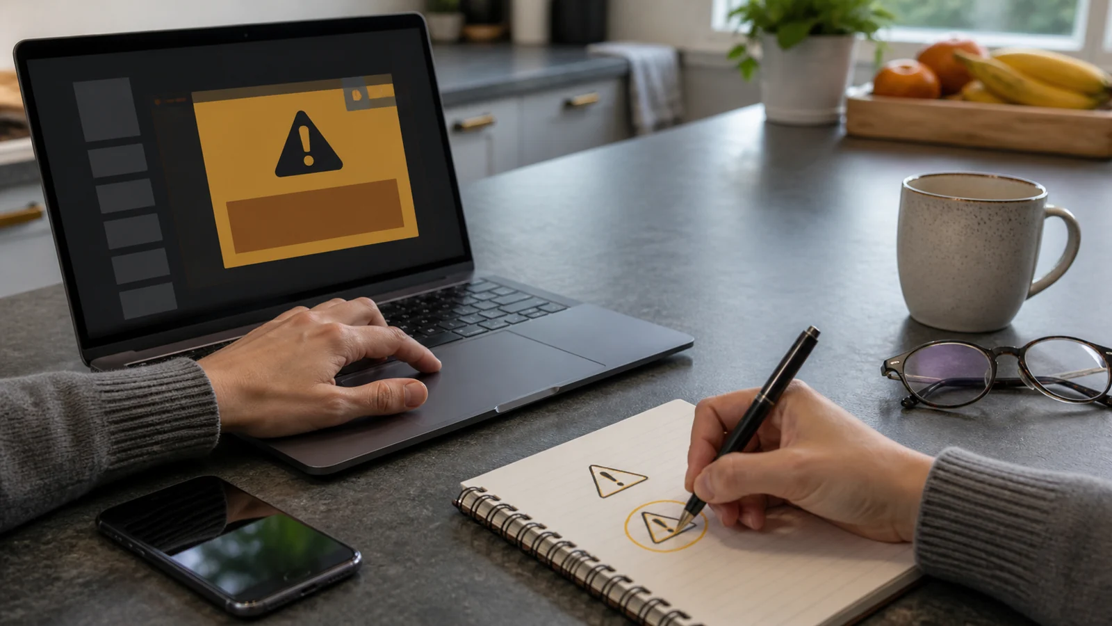 A reader pauses at an online offer and writes down warning signs.