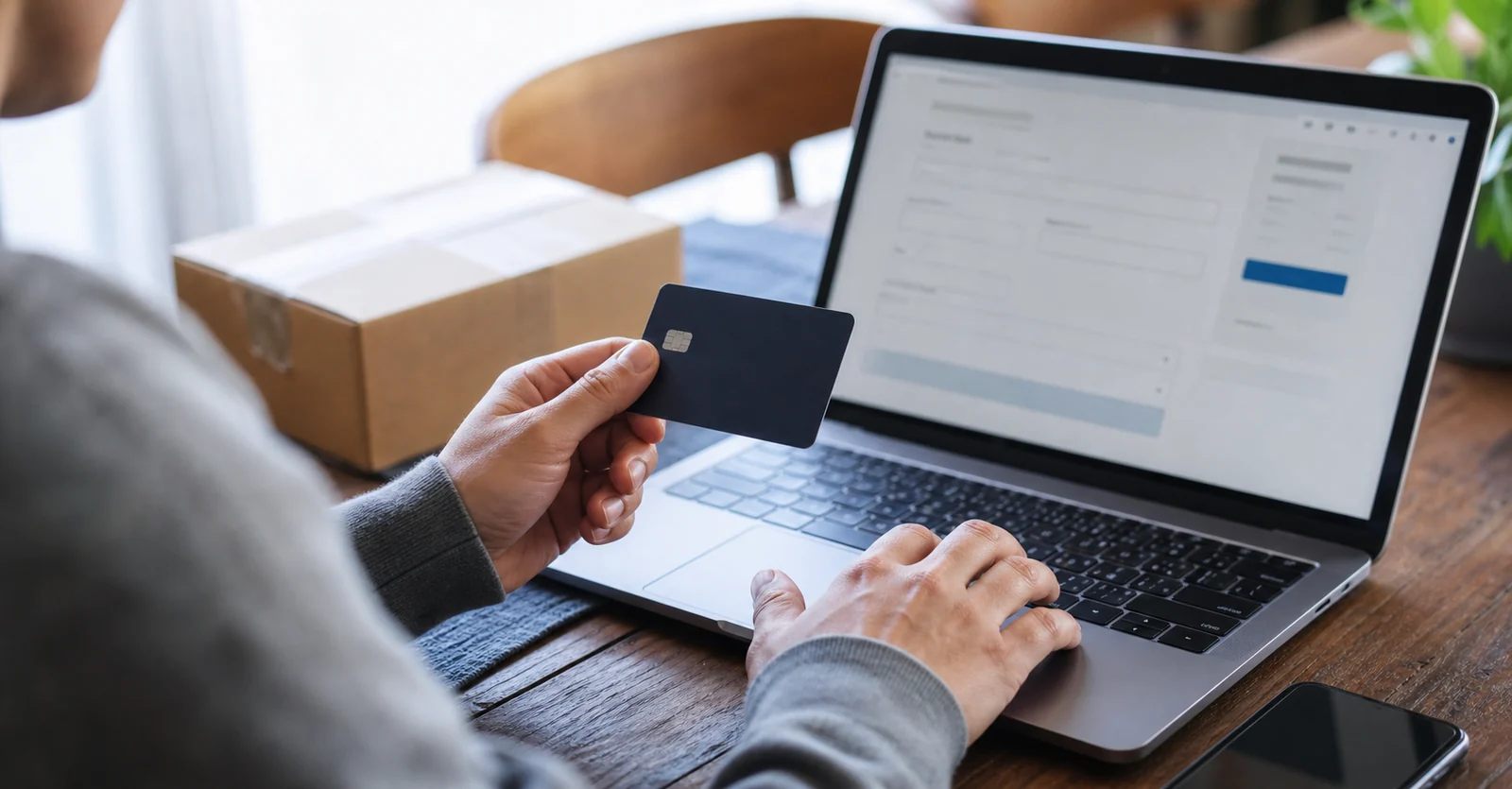 A shopper uses an unbranded prepaid card at an online checkout.